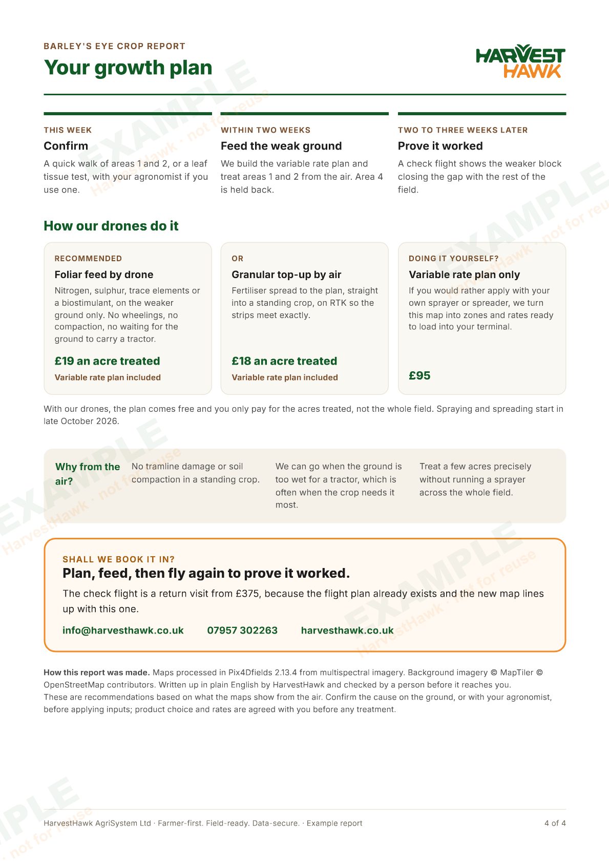 Page 4: the growth plan and how our drones do it, with prices